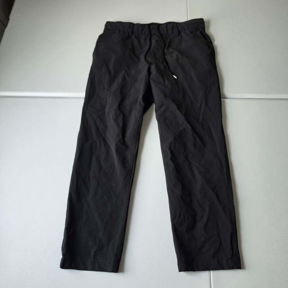 James Perse Pants Womens 2 Medium Black Cotton Straight Leg Elastic Waist Twill